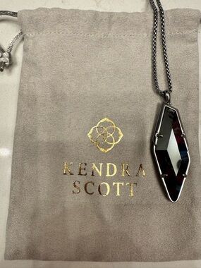 Kendra Scott Hematite Long Pendant Necklace in Gunmetal